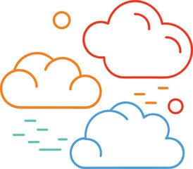 Cloud Vector Icon Set – Flat, Silhouette, Line, and Cute Styles, Weather, Tech, Cute, and Silhouette