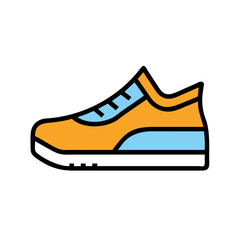Orange and Blue Athletic Shoe Vector Icon