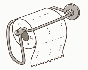 Professional toilet paper roll holder illustration, transparent background