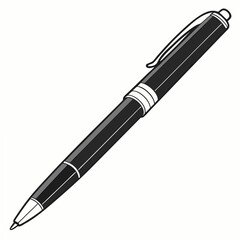 Professional black pen isolated on white background