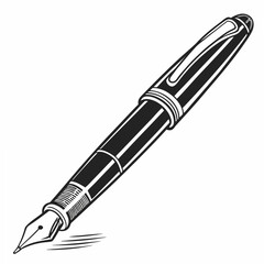 Naklejka premium Professional isolated fountain pen illustration transparent background