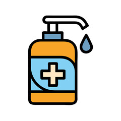 Fototapeta premium Medical cross container with droplet, vector icon