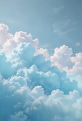 Abstract light blue, hazy pastel background  Soft, blurry cloud forms , gradient, ethereal, calm