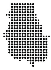 Symbol Map Of the County Harrison (Indiana, US) showing the County with a few black dots
