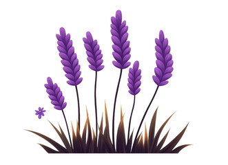 Purple lavender flowers with green leaves create serene and calming scene