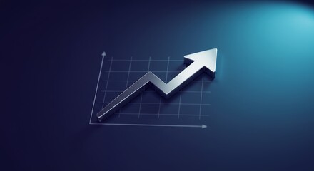 Metallic Arrow Ascending A Modern Growth Chart Illustration