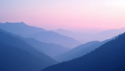 Fototapeta premium Serene Mountain Range at Dawn A Breathtaking Landscape Photography