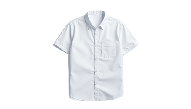 Sleeve Details Of White Collar Fashion Shirt