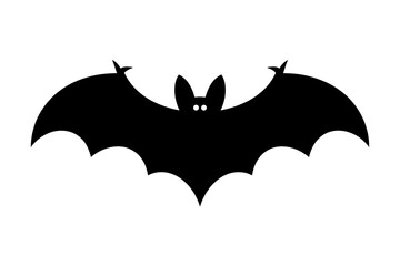 Black bat silhouette halloween vector illustration