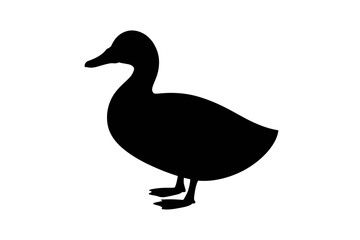 Duck silhouette vector image black and white art