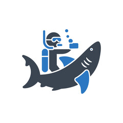 Shark Diving Adventure Icon