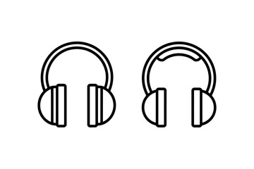 Headphones audio music sound listening line art