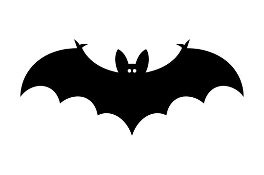 Black bat silhouette halloween vector illustration