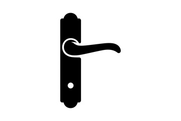 Door handle lever black silhouette vector graphic