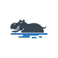 Hippo Resting Water Icon