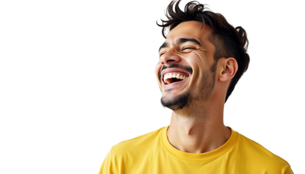 Smile Of Young Brazilian Man On White