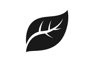 Black leaf vector icon nature plant illustration