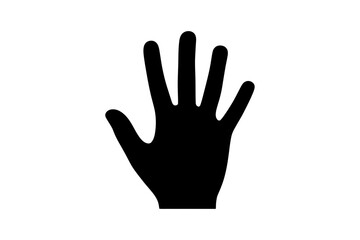 Black silhouette of a hand with five fingers up