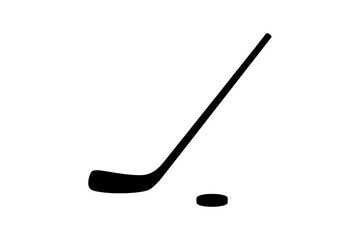 Hockey stick and puck vector illustration design