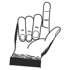 One finger pointing up 