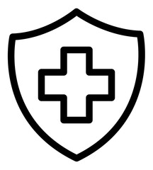 Fototapeta premium Health Shield Icon – Minimal Outline Symbol for Medical and Safety Apps