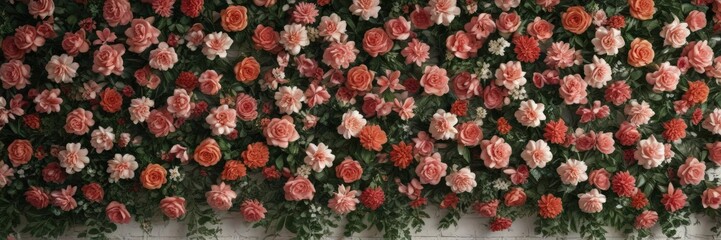 Elegant vintage artificial flower wall backdrop  ,  stylish,  botanical