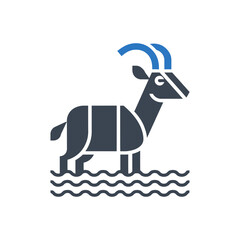 Antelope water wading icon