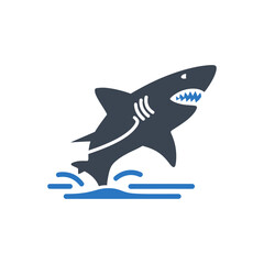 Shark Marine Warning Icon