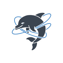 Scientific Dolphin Atom Icon