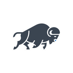 Strong Buffalo Silhouette Icon