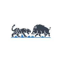 Bull Tiger Confrontation Icon