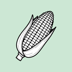 hand draw vector illustration of a corn