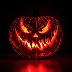 A Terrifying Halloween Pumpkin Carving: Glowing Evil Grin