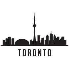 Fototapeta premium Toronto City skyline Vector black silhouette. with white background