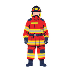 Illustration of a firefighter standing in his uniform