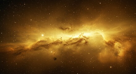 Fototapeta premium Golden Nebula in Deep Space