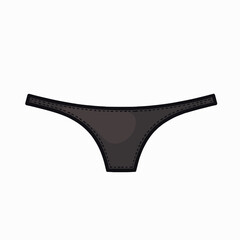 black bikini with brown strap  swimwear fashion