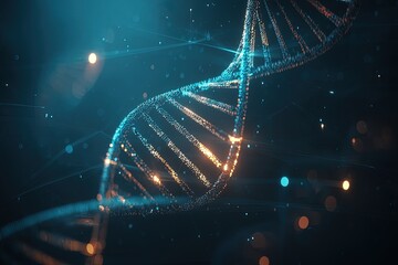 Digitized DNA molecule. The intricate structure of a digitized DNA molecule comes to life in this stunning visualization, showcasing its beauty.
