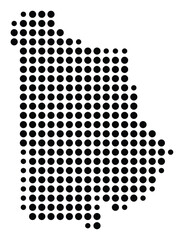 Symbol Map Of the County Metcalfe (Kentucky, US) showing the County with a few black dots