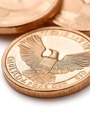 Gold coins, close-up