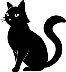  Cat One leg sticking out to the side
black silhouette vector icon on white or transparent background