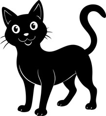 cat in playing mood
black silhouette vector icon on white or transparent background