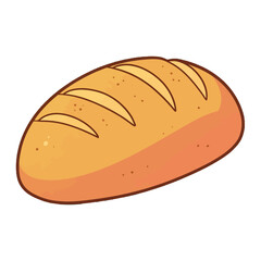 Fresh loaf of bread illustration