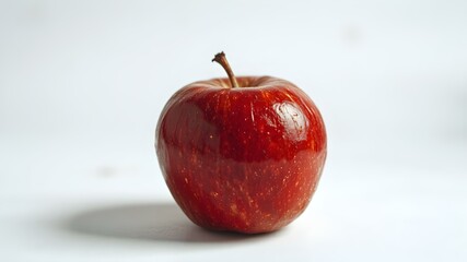 Red Apple: A studio shot showcases a vibrant red apple, perfect to represent healthy eating and fresh food concepts.