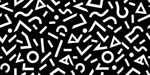 Abstract Geometric Black and White Seamless Pattern