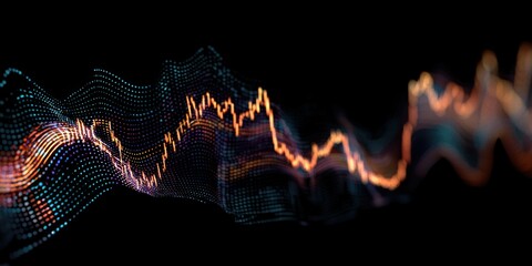 Stock market trading graph showing upward curve in investments, PNG Stock photo