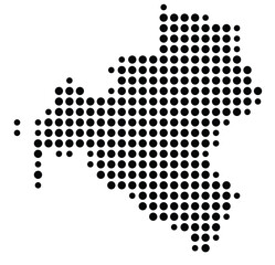 Symbol Map Of the County Talbot (Maryland, US) showing the County with a few black dots