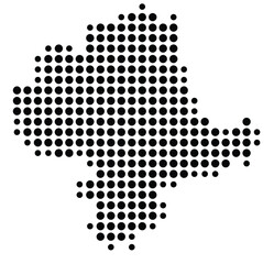 Symbol Map Of the County Essex (Massachusetts, US) showing the County with a few black dots