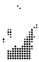 Symbol Map Of the County Leelanau (Michigan, US) showing the County with a few black dots
