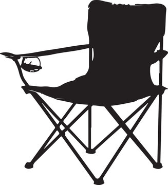 black camping chair silhouette clip art preview